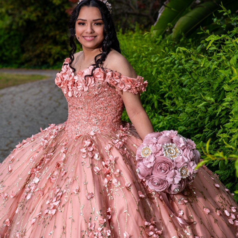 Roze Glanzende Quinceanera Jurken Baljurk Met Cape Applique Crystal 3DFlower Sweet 16 Jurken Verjaardagsfeestje vestidos de 15