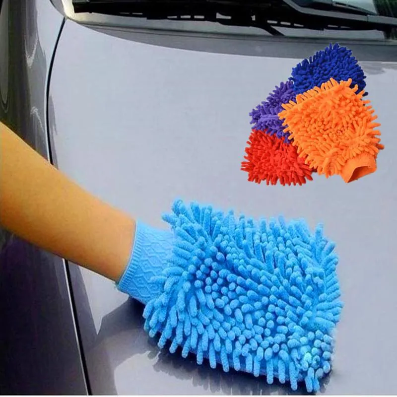 Biltvätt Mitt Cleaning Tools Chenille Mjuk tjock tvätthandskar Moto Auto Detaljering av svampdetalj rena borstdukar till sjöss