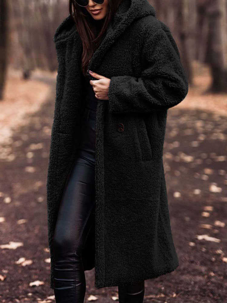نساء الفراء فو الخريف الشتاء معطف طويل المرأة أفخم دافئة النساء تيدي سترة أنثى الملابس الخارجية السيدات HKD230808