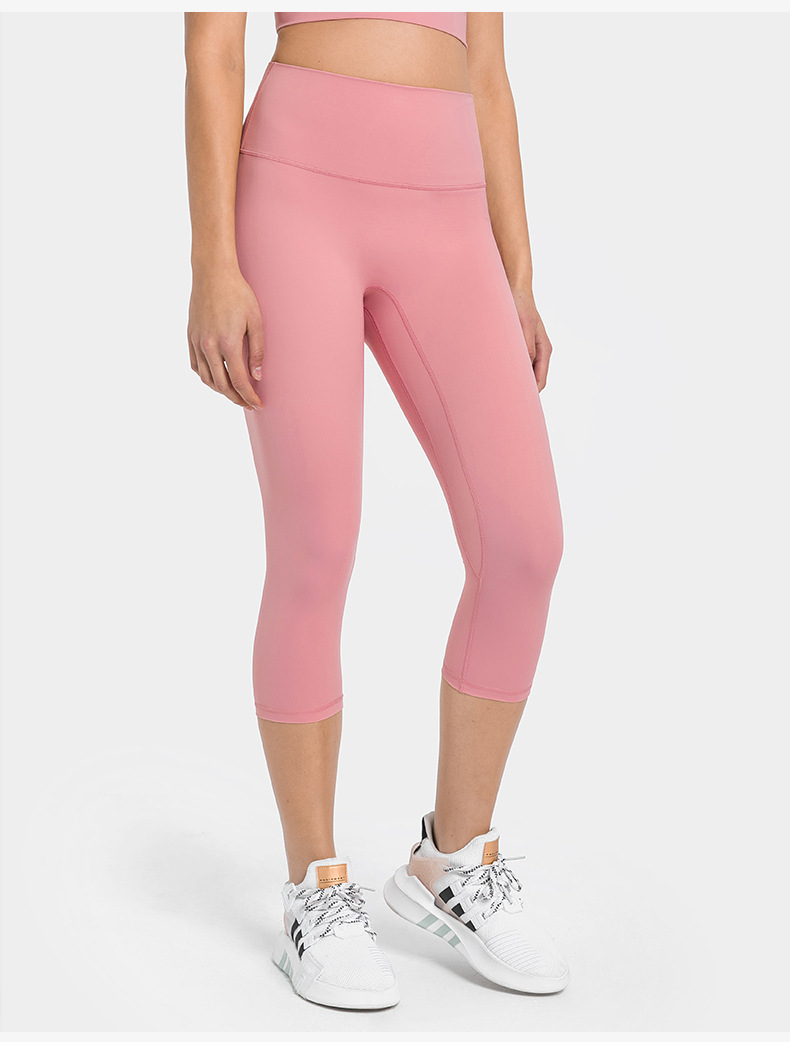 lu Feminino Calças Yoga Capri Leggings Push Fitness Macio Cintura Alta Sexy Levantamento de Quadril Legging Elástico Casual Cropped Pants DL065