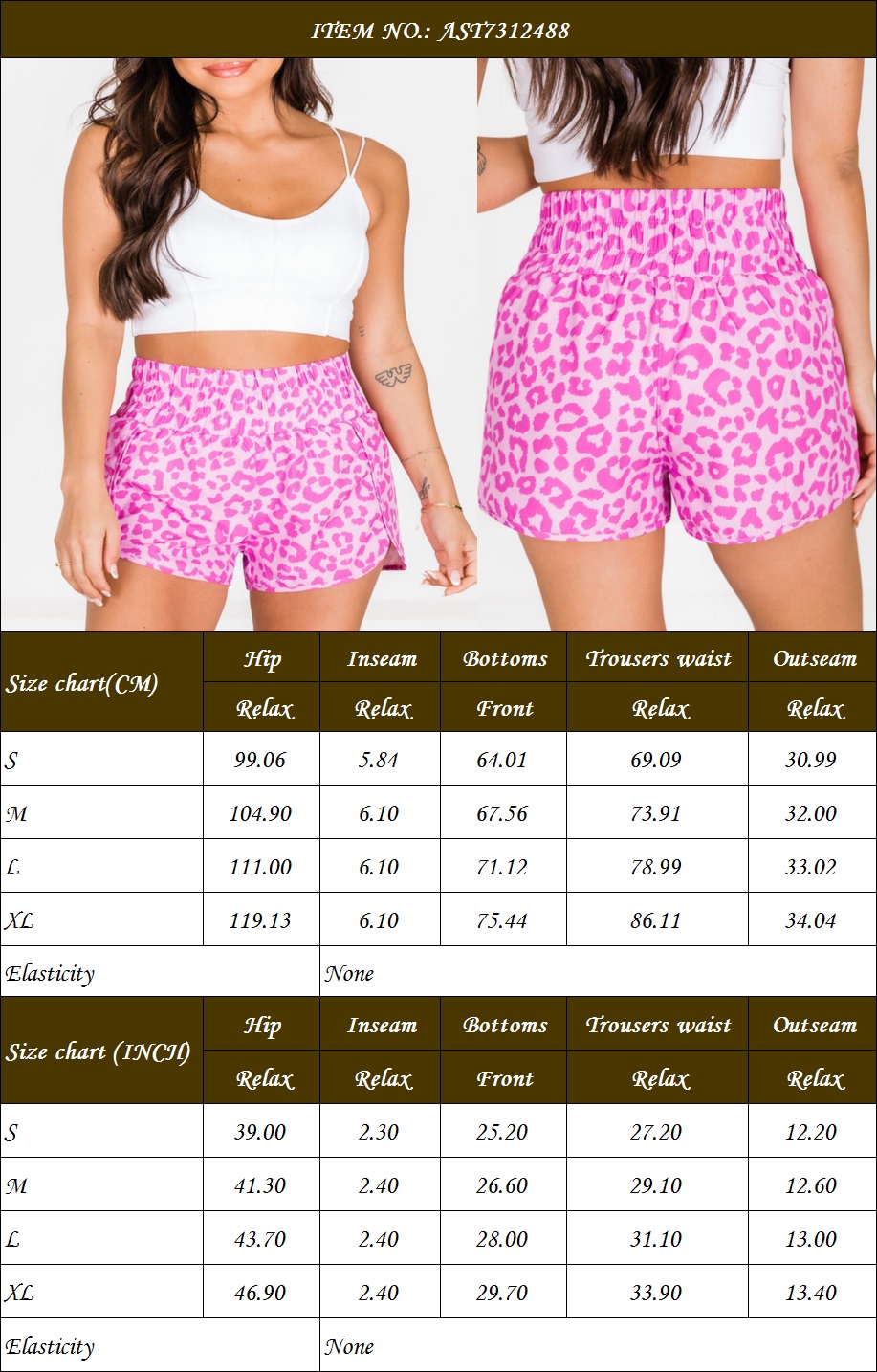 Shorts Atacado Fabricante 2023 Mulher Rosa Leopardo Senhoras Cintura Alta Poliéster Casual Shorts de Verão Para Mulheres