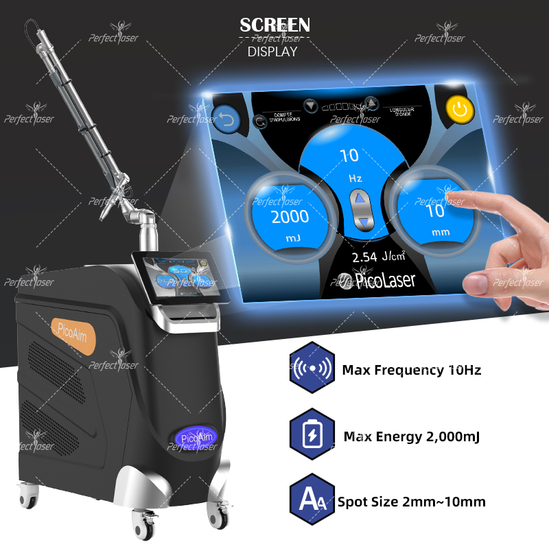 Perfectlaser Picosecond Laser Tattoo Removal Machine Pico Pigment Wrinkles Removal Skin Revitalization Acne Scars Treatment Salon Use Black Doll Treatment