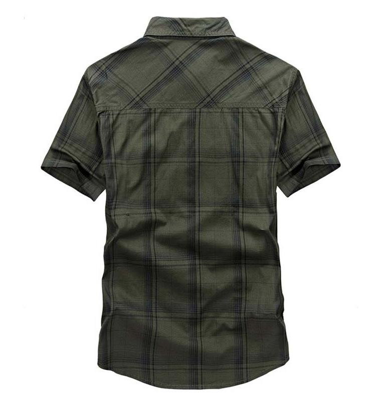 Mode Sommer Shirt Kurzarm Plaid Shirts Männer Plaid Baumwolle Shirts Military Luxus Marke Kleidung Strickjacke Plus Größe M-5XL Tops