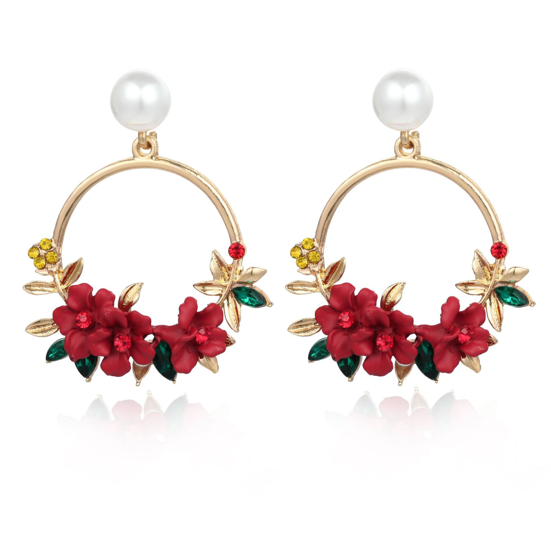 Blomma örhänge unik design eleganta örhängen för kvinnor trendiga söta blommaörhängen tillbehör koreansk stil