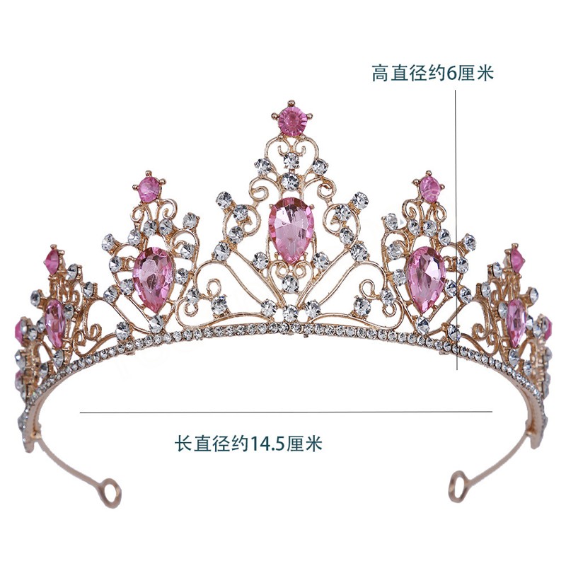 Gioielli capelli con corona di cristallo ragazze coreane di lusso Tiara Festa di compleanno donna Accessori corona nuziale con strass da sposa
