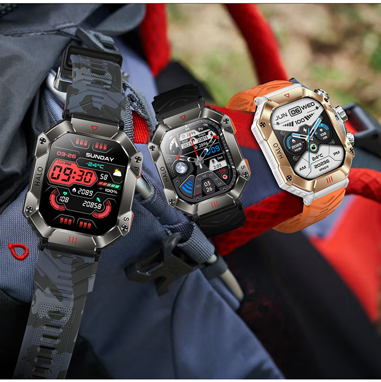 KR80 montre intelligente hommes 2 pouces grand écran boussole 620mAh Bluetooth appel Sports de plein air montres Fitness Smartwatch hommes