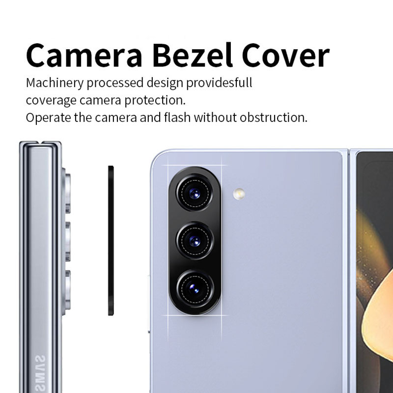 폴드 5 후방 카메라 렌즈 링 커버 Samsung Galaxy Z Fold 5 Metal Phone Len 보호 필름