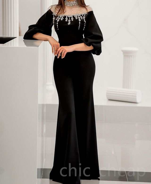 2023 kwietnia Aso Ebi Black Mermaid Jumpsuits Dress PROM SURES KRYTALS