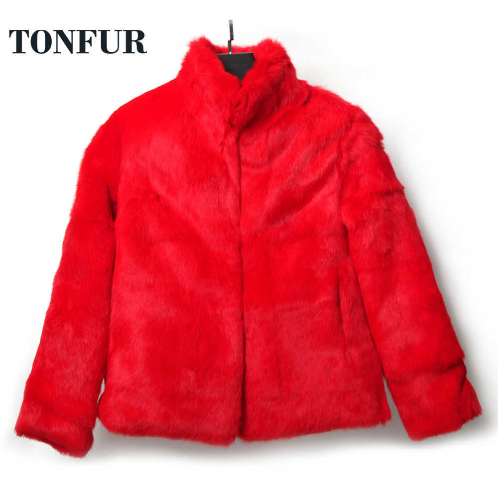 Women's Fur Faux Fur Hot Selling Mandarin Collar Top Brand Real Rabbit Fur Coat Women New Wholesale Price Real Natural Genuine Fur Jacket tsr651 HKD230727