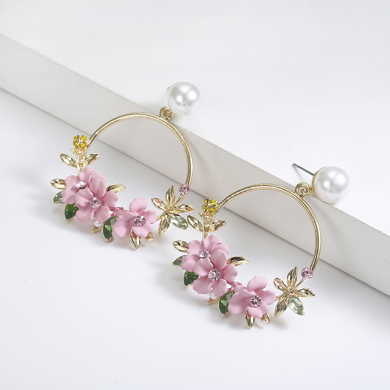 Fleur boucle d'oreille conception Unique boucles d'oreilles élégantes pour les femmes à la mode douce fleur boucles d'oreilles accessoires Style coréen