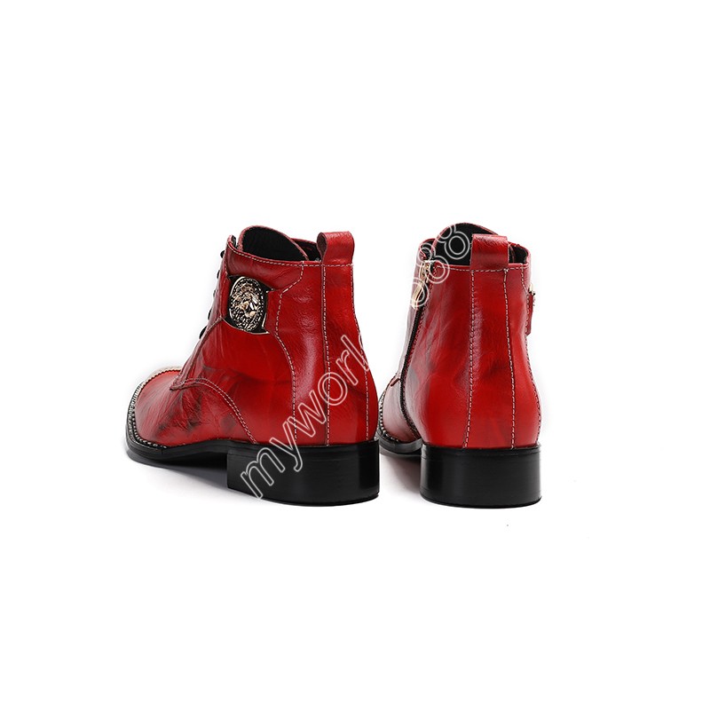 Brytyjski styl buty buty spiczaste metalowe kostki krótkie buty mężczyźni oryginalne skórzane czarne buty męskie, eu38-46
