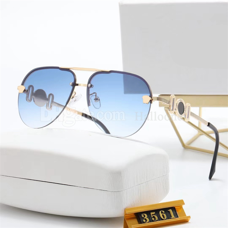 نظارة شمسية مصممة كلاسيكية للنساء والرجال نموذج أزياء خاص UV 400 حماية إطار شعاع مزدوج النساء العلامات التجارية في الهواء الطلق تصميم سبائك الأعاصير العلوية النظارات الشمسية