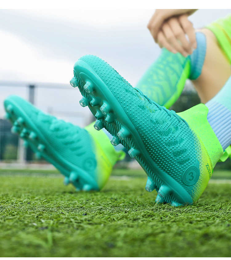 Wysokie top dla dzieci buty piłkarskie młodzież tf ag piłka nożna buty sportowe dla dzieci butów dla dziewcząt butów dziewcząt czerwony granatowy niebieski