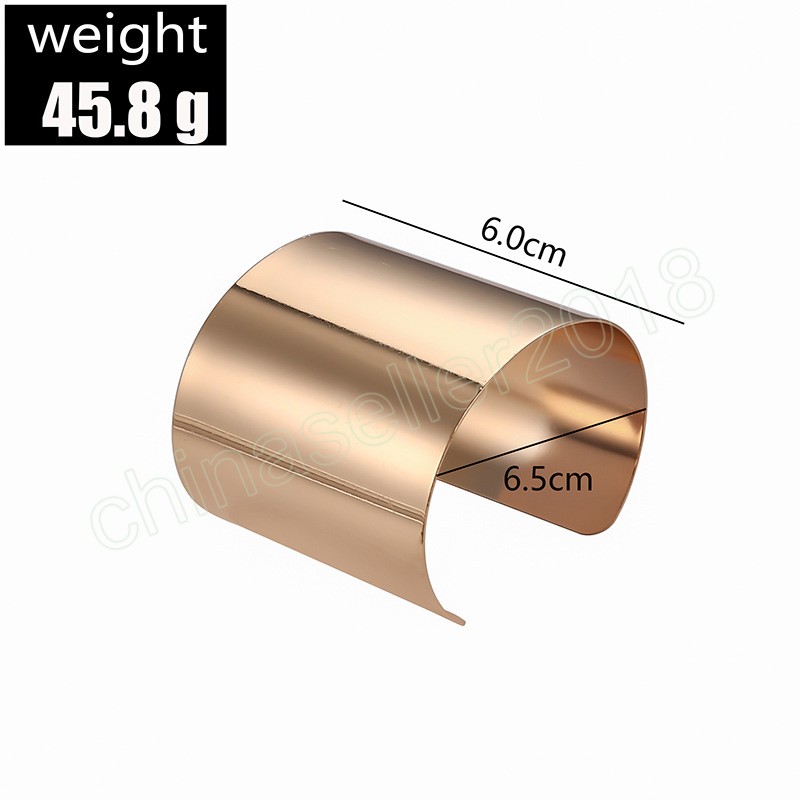 Trendy Wide Cuff Bracelet Opening Gold Silver Color Big Bangle for Women Fashion Jewelry