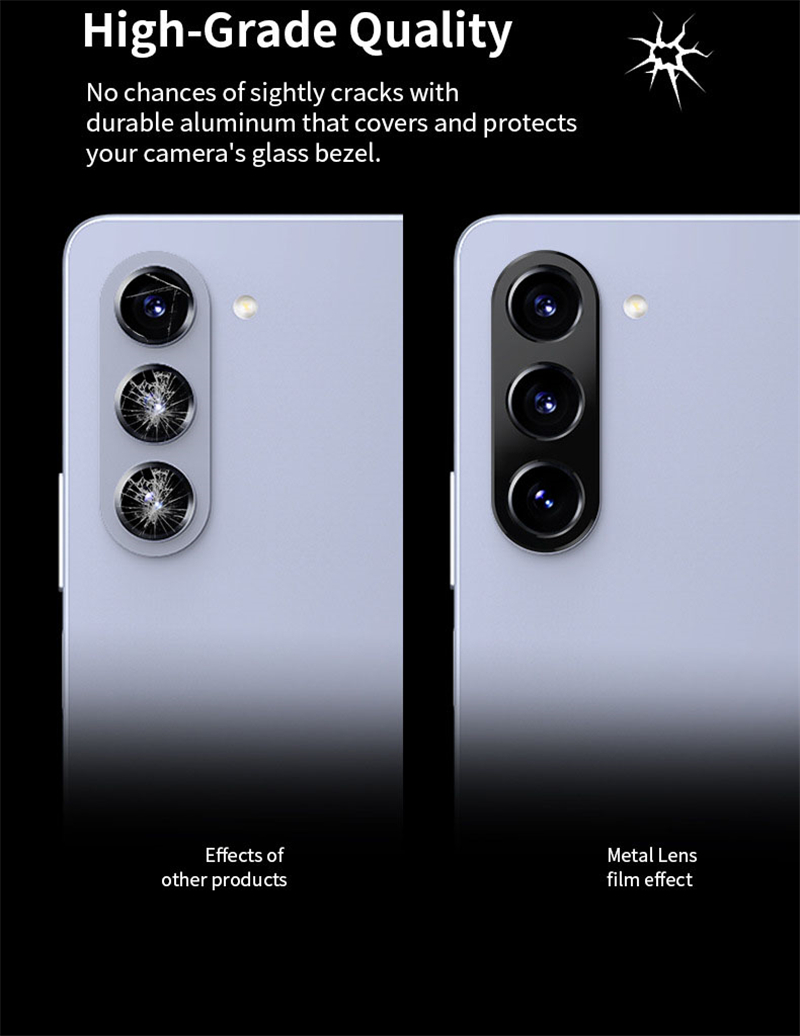 폴드 5 후방 카메라 렌즈 링 커버 Samsung Galaxy Z Fold 5 Metal Phone Len 보호 필름