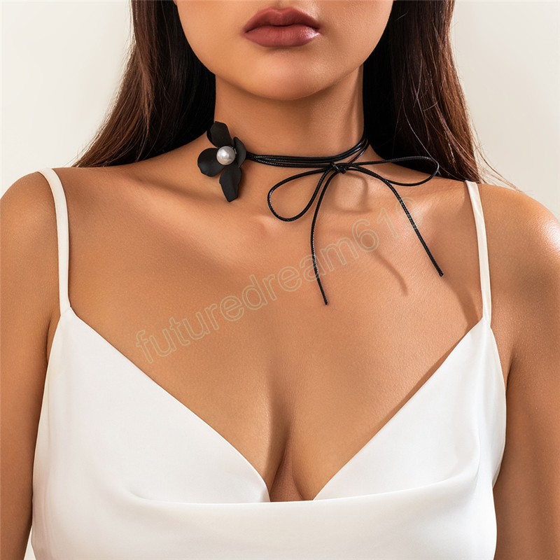 150 CENTIMETRI Catene di Corda Lunga Con Grande Collana di Fiori le Donne Delle Signore Regolabile Bowknot Choker Y2K Gioielli Wed Accessori