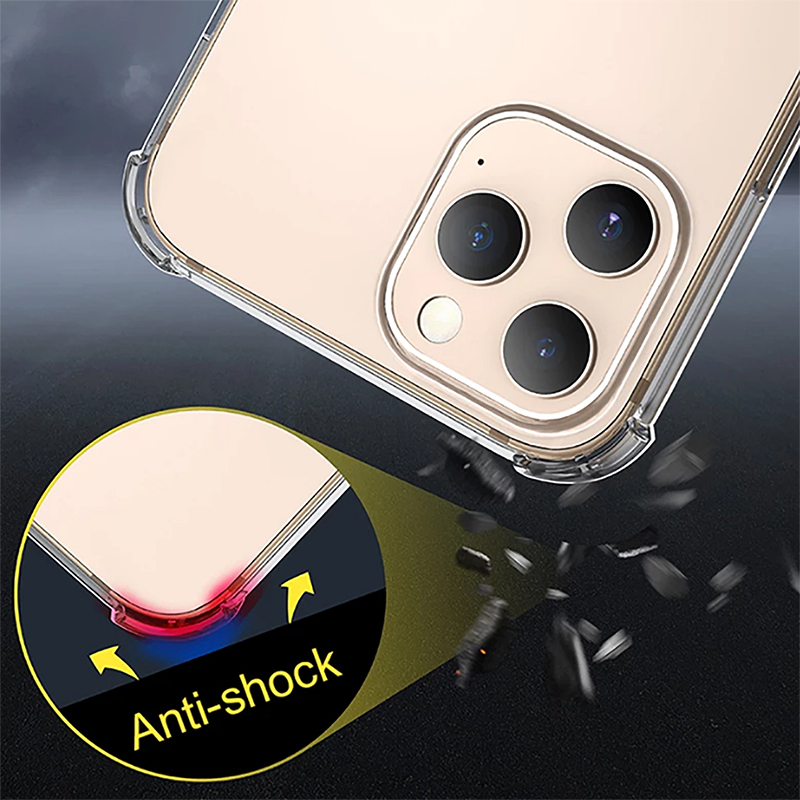 Coques de téléphone portable antichoc cristallines pour Iphone 15 14 Plus 13 12 11 Pro Max XsMax Xr Xs X 7 8 Plus Soft TPU Air Cushion Corner Rubber Case Cover