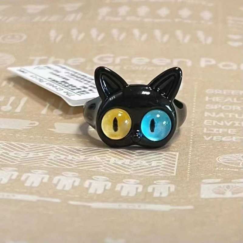 30/Stück Interessante Schwarze Katze Kombination Monster Ring Große Augen Süße Coole Cartoon Liebhaber Ring Geschenk Schmuck Geschenk Ring Großhandel