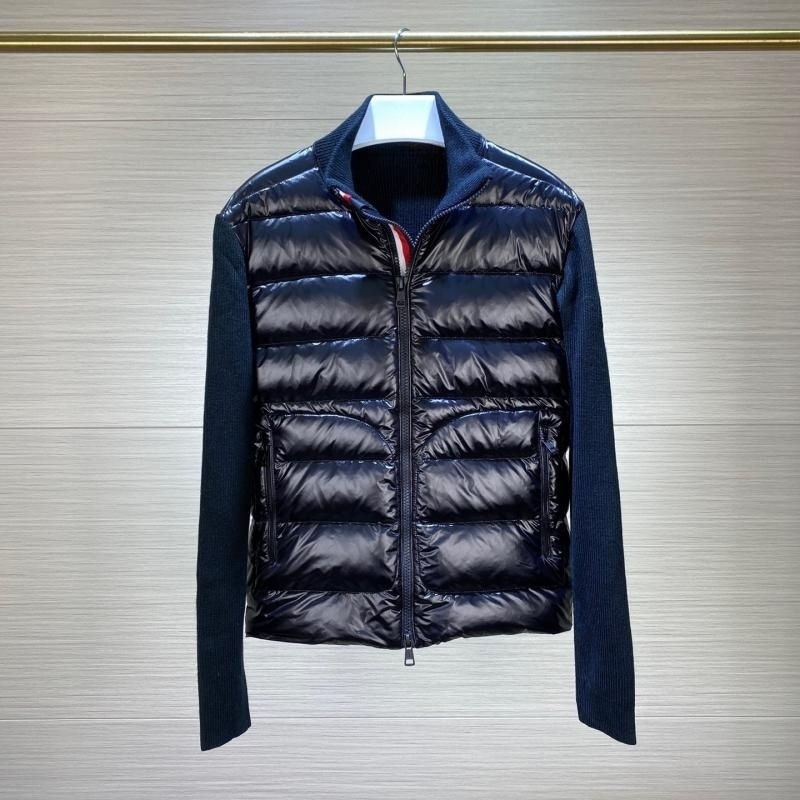 Jaqueta de designer masculina de malha patchwork para baixo casaco roupas de inverno manga longa sólida outono inverno moda casual gola outerwear tamanho M-XL preto cores verdes