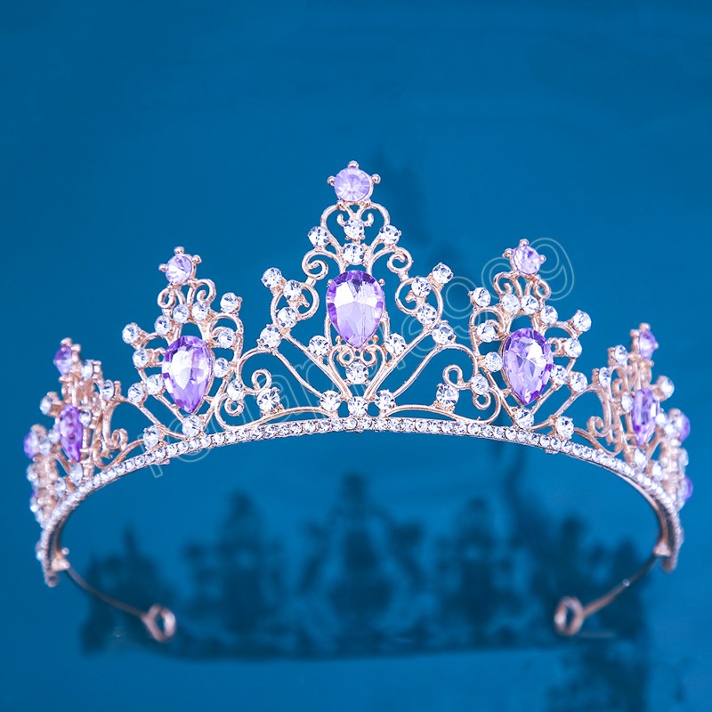 Gioielli capelli con corona di cristallo ragazze coreane di lusso Tiara Festa di compleanno donna Accessori corona nuziale con strass da sposa