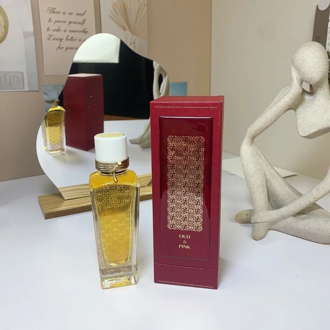 Tasarımcı Parfümleri Oud Ambre Santal Musc Gül Pembe 75ml Gül Od Ahşap Koku Unisex Sprey Uzun Kalıcı Koku