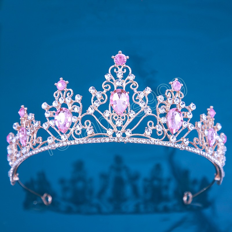 Gioielli capelli con corona di cristallo ragazze coreane di lusso Tiara Festa di compleanno donna Accessori corona nuziale con strass da sposa