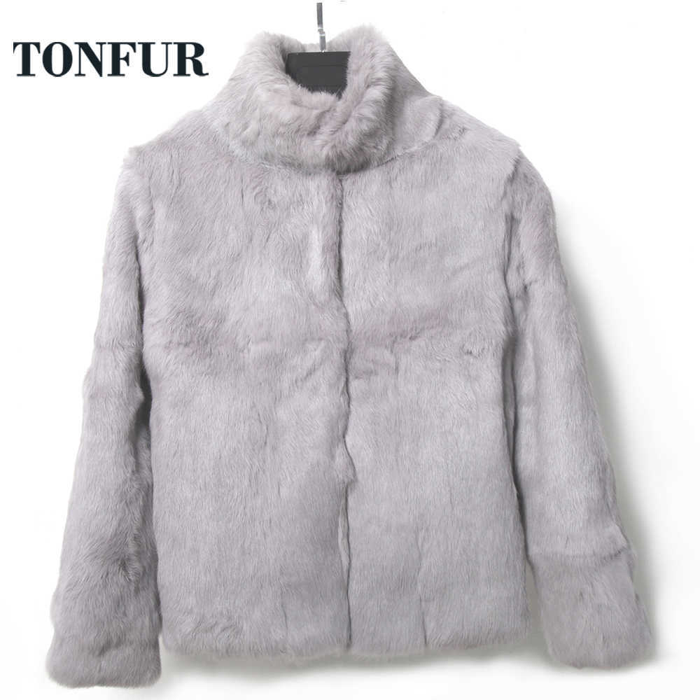 Women's Fur Faux Fur Hot Selling Mandarin Collar Top Brand Real Rabbit Fur Coat Women New Wholesale Price Real Natural Genuine Fur Jacket tsr651 HKD230727