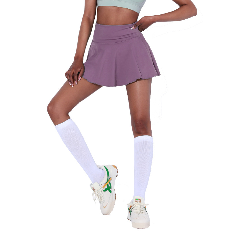 lu Women Tennis SkirtSports Yoga Lined Skirts Workout Shorts Zipper Pleated Golf Skirt Fitness Short Skirt with Pocket OR1007