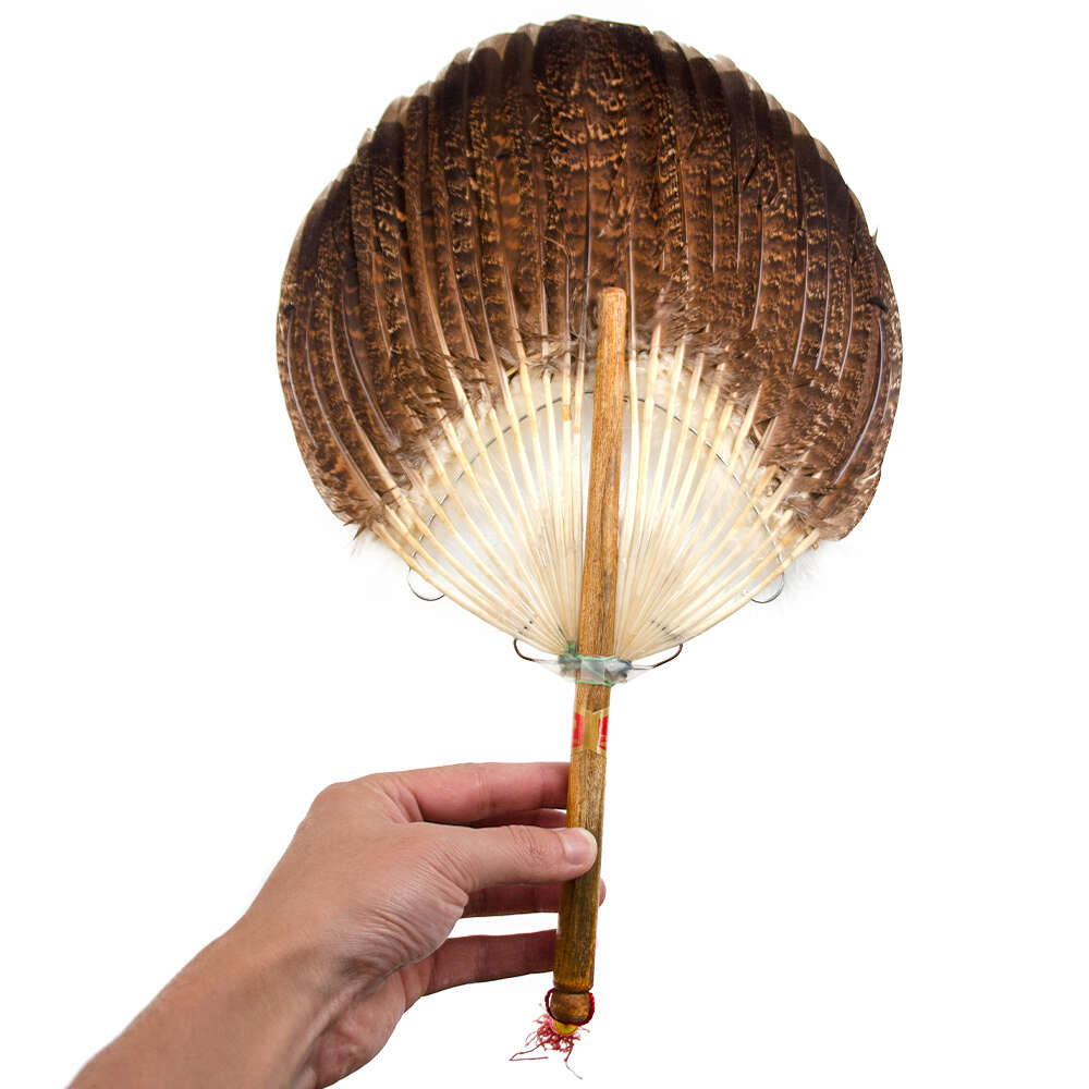 Chinese Natural Goose Ventilador Hand Real Feather Dance Fan Abanicos Para Boda Eventail A Main