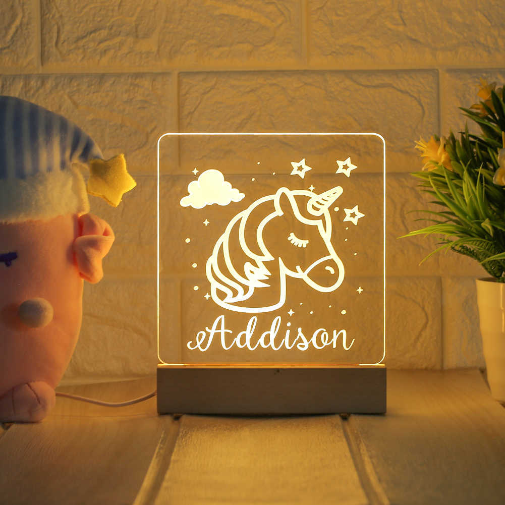 Veilleuses Veilleuse personnalisée USB Nom personnalisé Lampe 3D Luminaria Noël Anniversaire Anniversaire Fête des mères Fête des pères Cadeau P230331