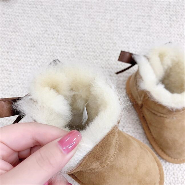 New winter children's snow boots high quality sheep fur warm boots non-slip baby toddler shoes