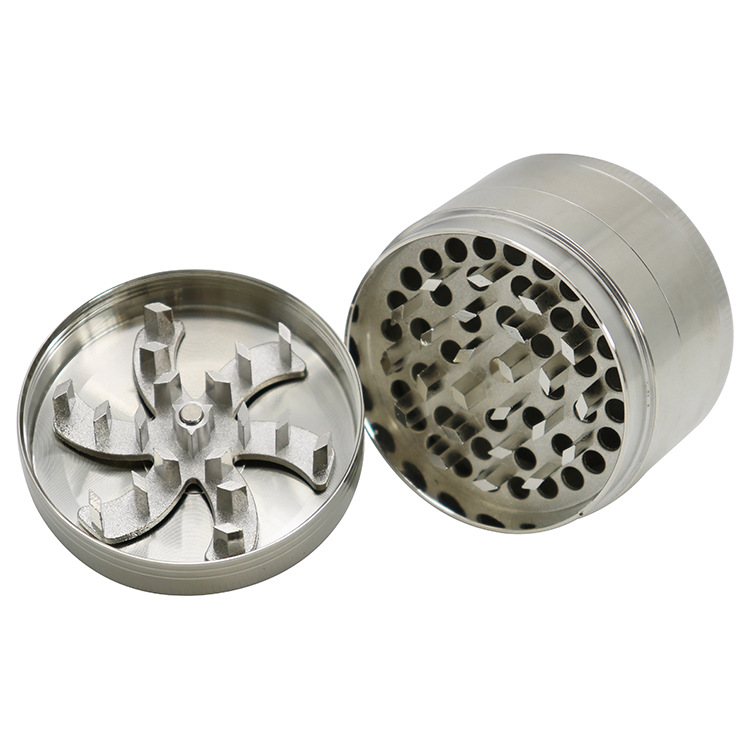 2023 Smoking Pipes Zinc alloy 63mm quadruple hand crank cigarette grinder cigarette grinder