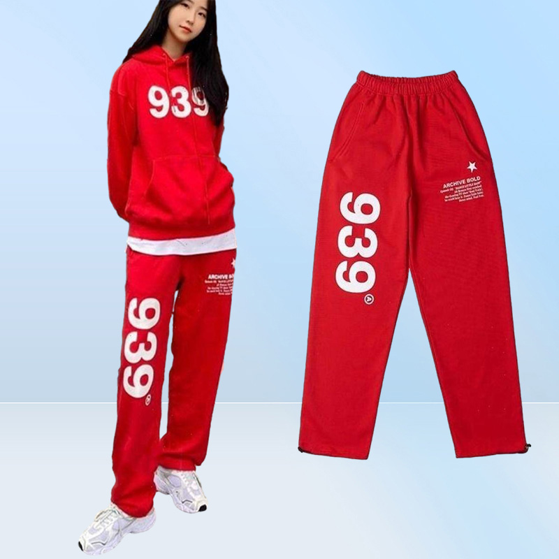 Kore moda kpop dans jogger pantolon kadınlar bahar yaz caz hip hop büyük eşofman y2k kıyafetler 939 baskı sporları3551873