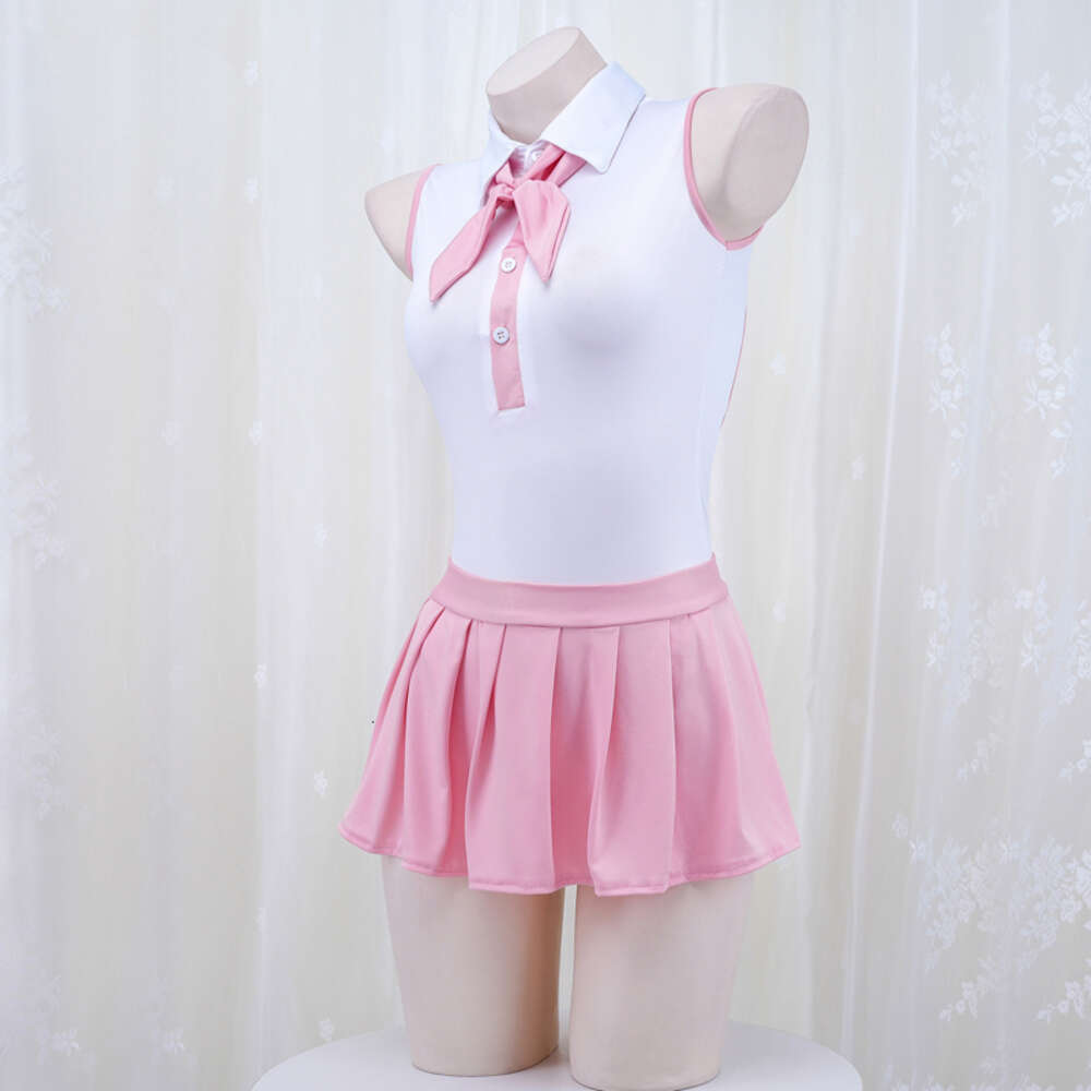 Ani Japanische Schule Student Gym Badeanzug Bodysuit Uniform Kostüm Frauen Rosa Sailor Rückenfrei Bademode Rock Cosplay Cosplay