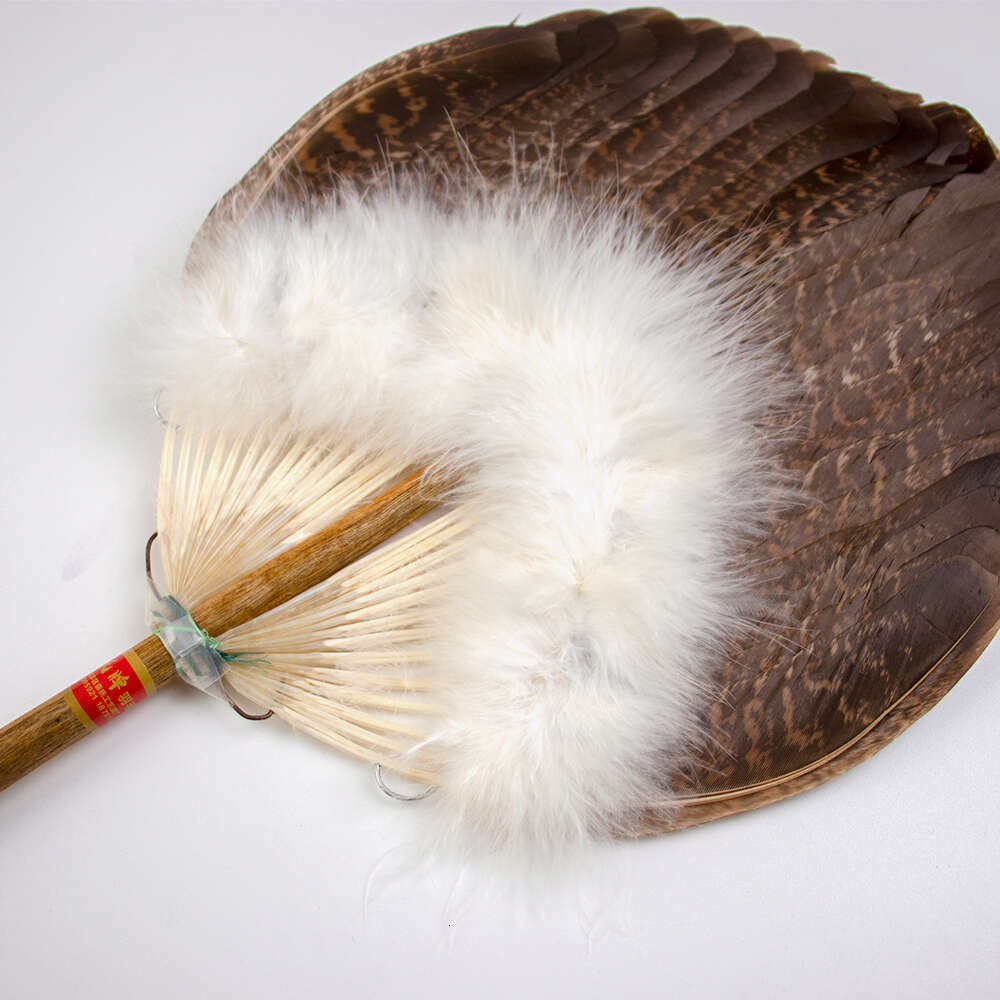 Kinesisk naturlig gåsventilador Hand Real Feather Dance Fan Abanicos Para Boda Eventail En huvudsaklig