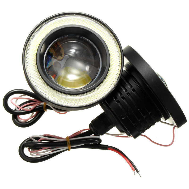 Neu 1 Paar DRL White Angel Eye Fahrsignalbirnen Tagfahrlicht Teil 3,5 Zoll 12 V Auto COB 1200LM 30 W Licht LED Nebelscheinwerfer