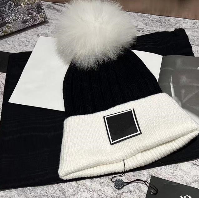 Designer Berretto in lana lavorato a maglia Cappello con teschio donna Lusso Inverno Caldo Pelliccia di coniglio lavorato a maglia Berretti da sci Cappelli da sci Maschere Aderenti Amanti unisex Berretti da esterno casual