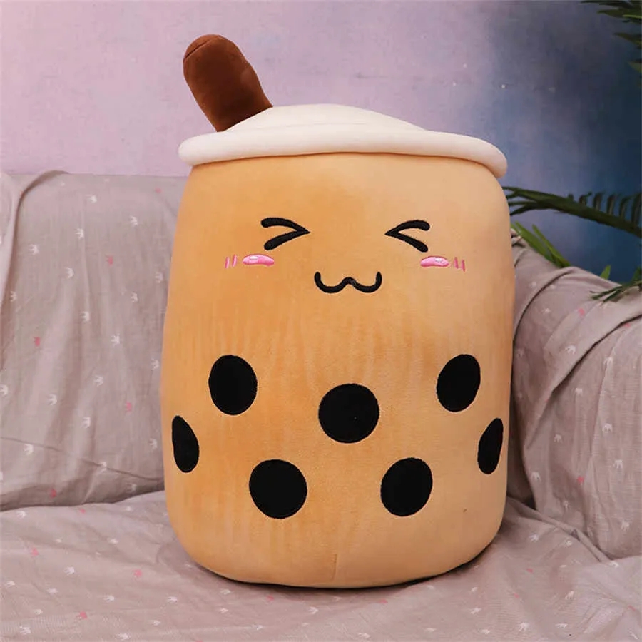 Kreskówka mleczna herbata nadziewana bawełniana poduszka pluszowa lalka poduszka owoce truskawkowe czekoladowe lody prezent dekoracji domowej
