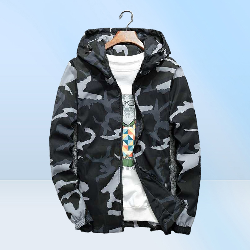 Men039s Jackets Mens Spring Men Casual Windbreaker Camouflage Hooded Coats Fashion Slim Hip Hop Bomber Clothing 5XL6460771