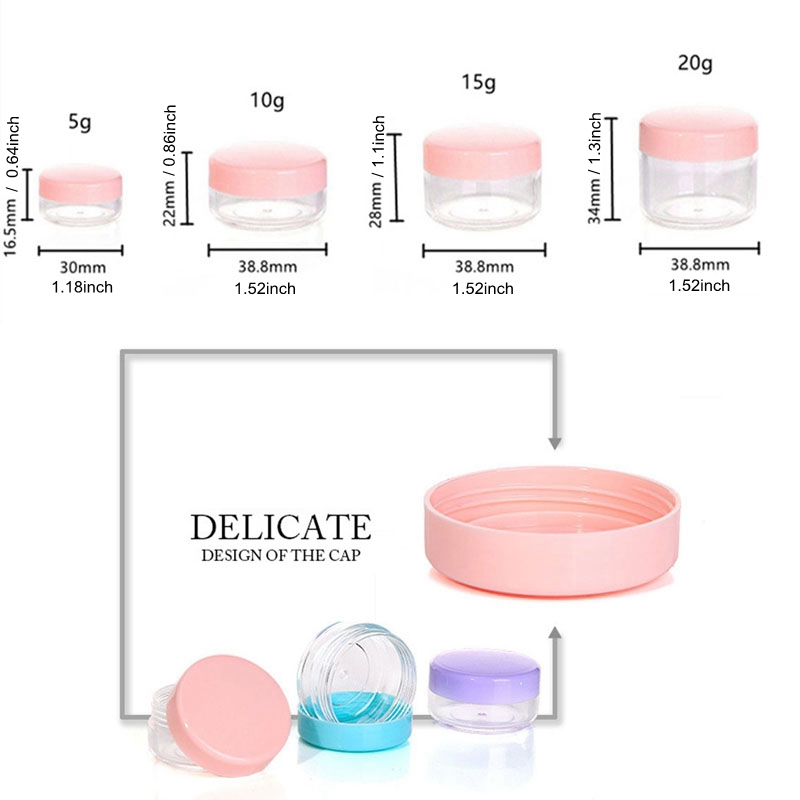 5g 10g 15g 20g formato redondo caixa de creme facial garrafa de creme pacote de teste pequena caixa de amostra garrafa de embalagem de cosméticos sub caixa garrafa de plástico