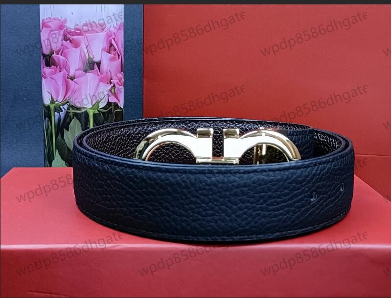 2023 Smooth leather belt luxury belts designer for men big buckle male chastity top fashion mens Clemence wholesale 3.3CM