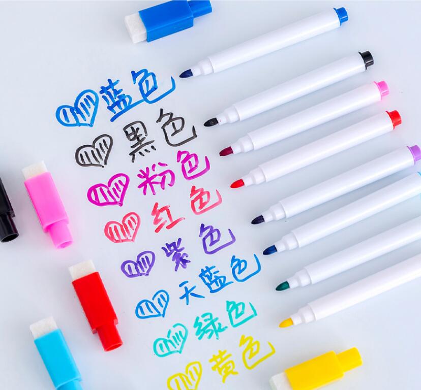 Whiteboard Marker Magnetic Whiteboard Pen Dry Erase White Board Markers Magnet Pens Built In Eraser Office School Supplies