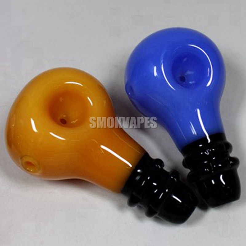 Fumer coloré épais verre verre ampoule style tuyaux portable à la main herbe sèche tabac filtre cuillère bol innovant handpipes poche porte-cigarette DHL