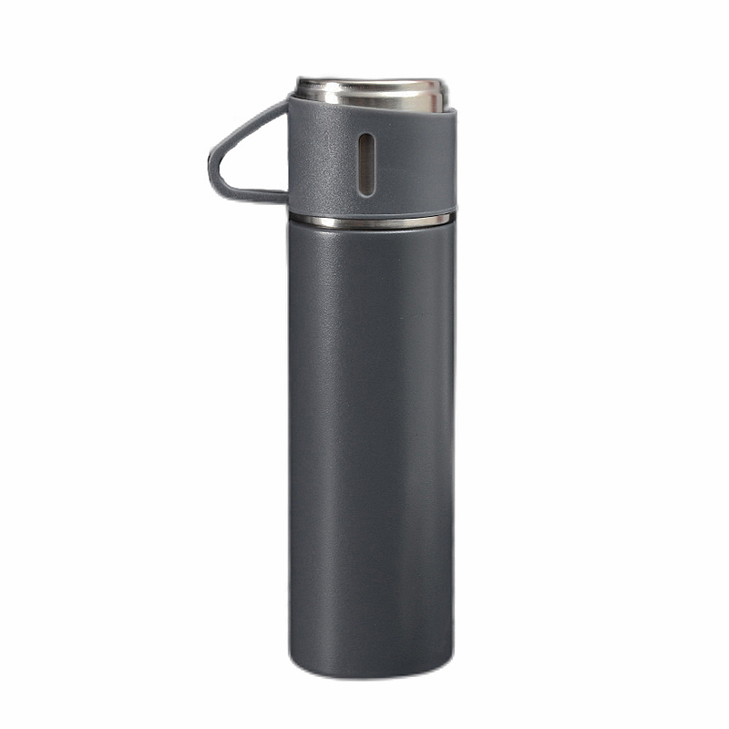 17oz Portable Stainless Steel Thermos Flasks Sport Bottle Vacuum Insulated Tumbler Beer Water Travel Mug Spiral Leak-proof Stopper With Cup Keep Cold Warm W0205