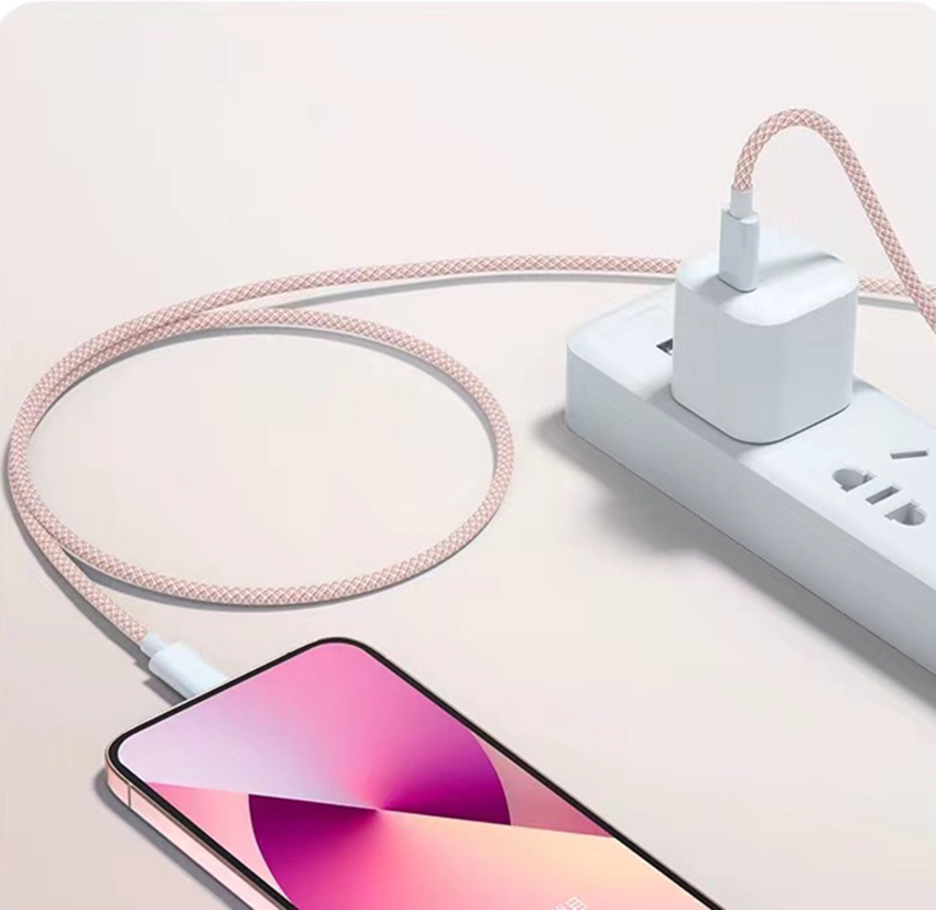 PD 20W Colors Braid USB-C شحن سريع لشحن Samsung Xiaomi Huawei