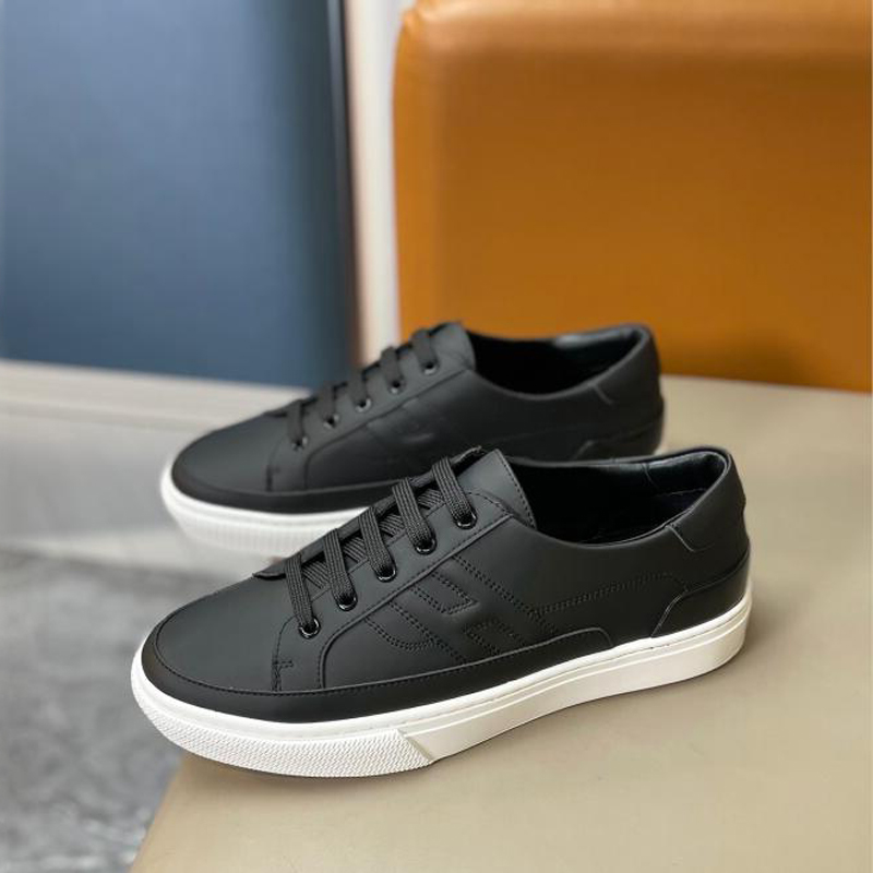 Mode Hommes Casuals Chaussures Crew Fond Épais Running Sneaker Italie Classique Bande Élastique Bas Top Blanc Noir Cuir Légèreté Designer Casual Chaussures De Sport Boîte EU 38-45