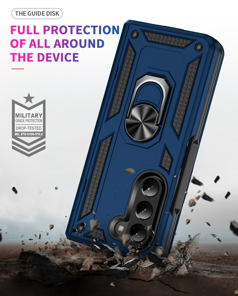 Metalen Ring Magnetische Kickstand mobiele telefoon achterkant 2 in 1 hybride TPU PC Telefoon Case voor samsung galaxy Z Fold 5 5G Case