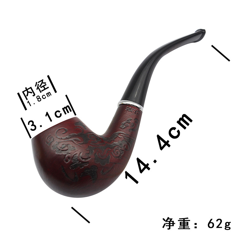 Smoking Pipes 705 tuyau en bois gravé tuyau en bois massif tuyau de tabac tuyau de nettoyage amovible