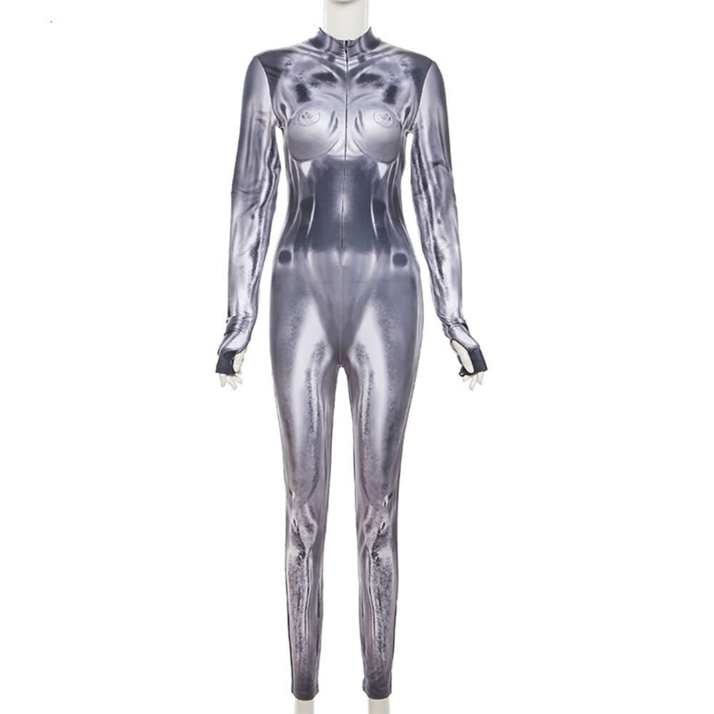 Ani Future Extraterrestrial Robot tight bodysuit Movie Alien Women Grey Jumpsuit Cosplay Costumes Cosplay