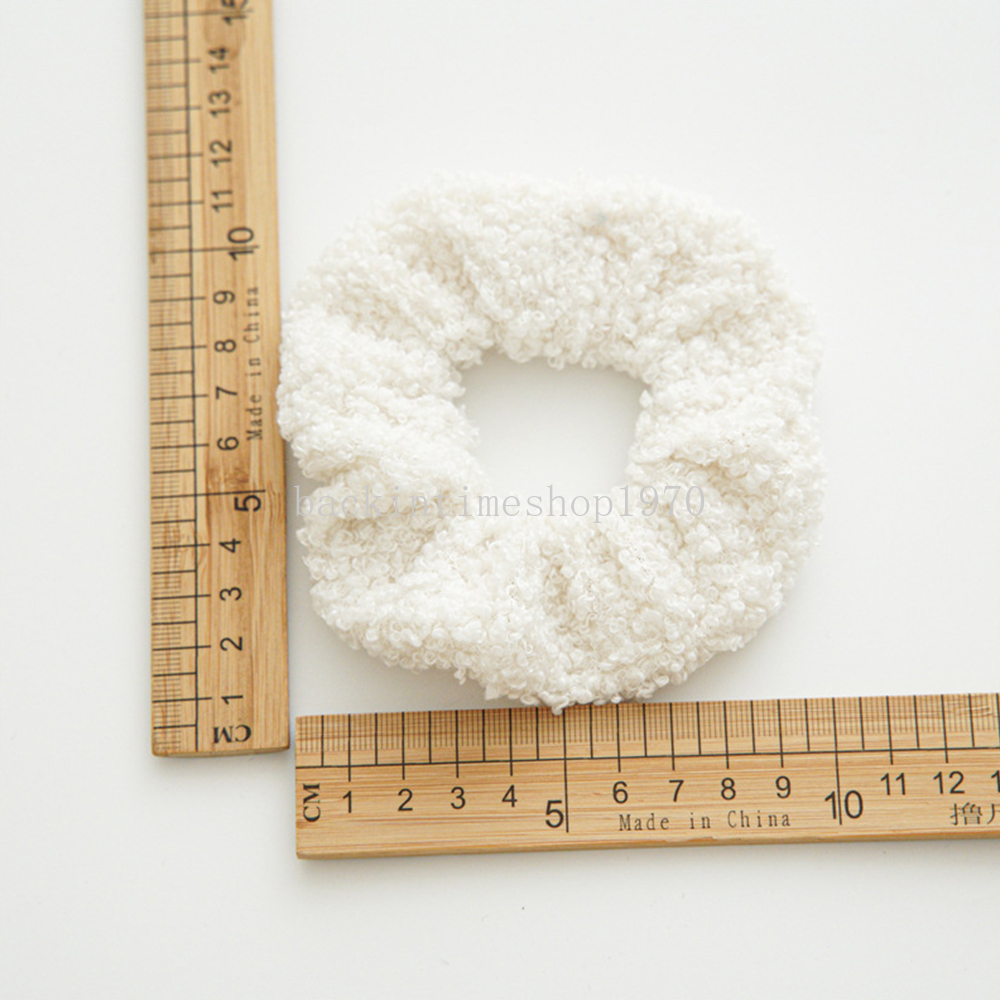 Soft Plush Scrunchies Candy Color Lamb Wool Elastic Hair Band Fluffy Ponytail Holder Hair Ties Winter Headwear Hair Accessories